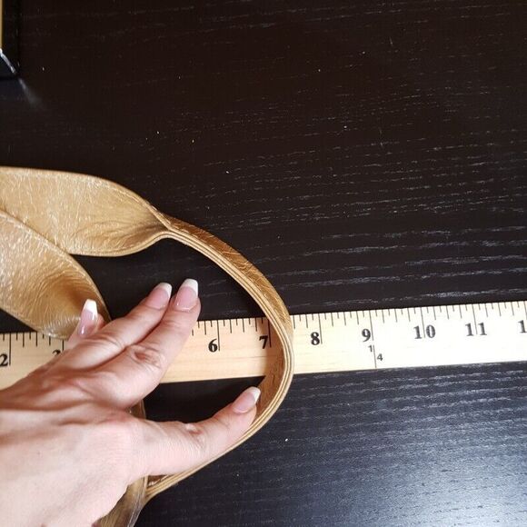 ELENA GIRARDI Womens Handbag Tan Leather Croc Embossed Shoulder Bag ITALY - Picture 8 of 9